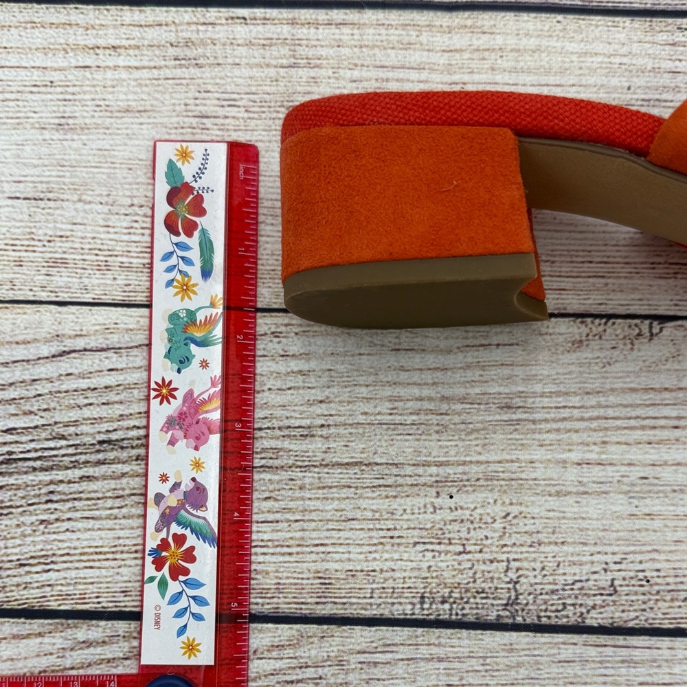 Franco Sarto Women's Orange Suede Mules - Picture 2 of 7